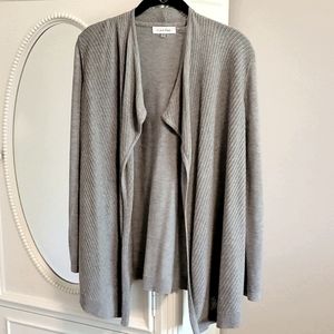 Calvin Klein Light Gray Open Cardigan Small Relaxed